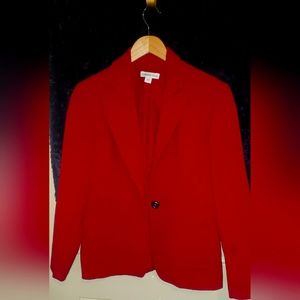 Coldwater Creek Sz. 8 Raspberry Red one button blazer.